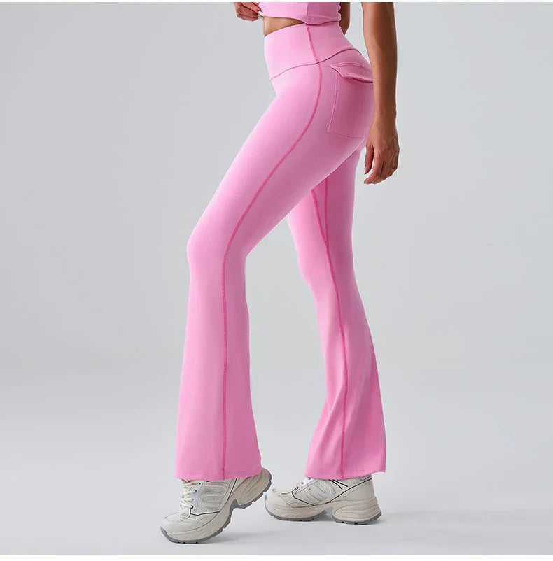 High-Waist Bell-Bottom Yoga Pants - Wide-Leg Flare Leggings