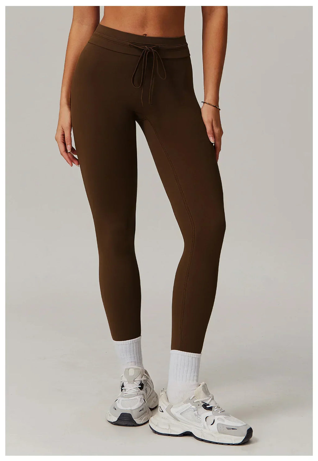 High-Waist Strap Leggings - Push-Up Stretch Gym Tights
