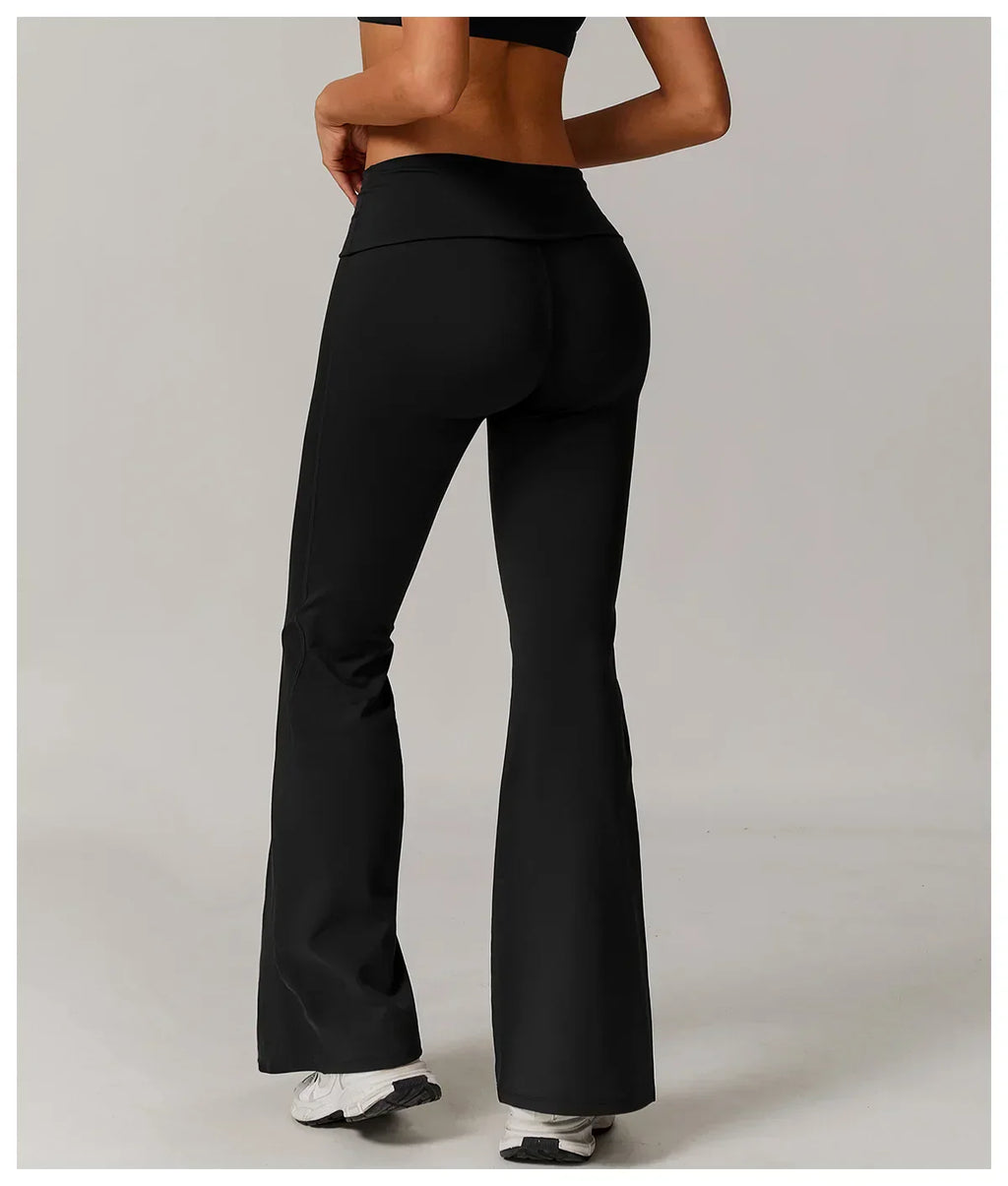 High-Waist Flare Leggings - Tummy-Control Wide-Leg Yoga Pants