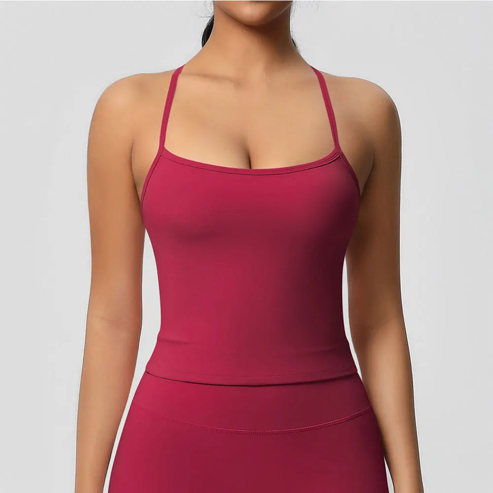 Push-Up Bralette Tank - Women's Training & Running Sports Bra