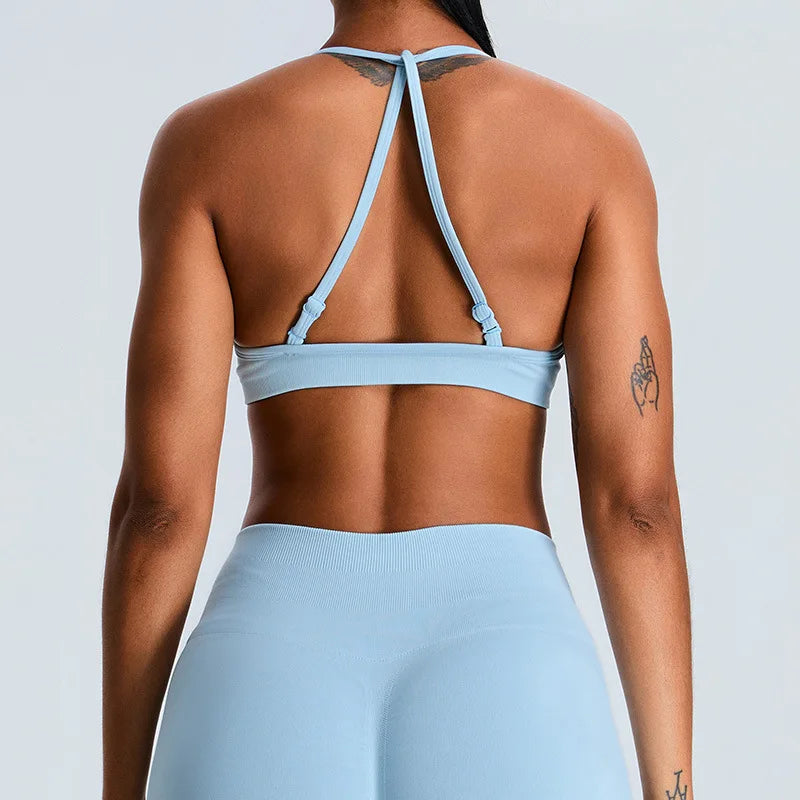 Scrunch Push-Up Sports Bra - Seamless Adjustable-Strap Tank