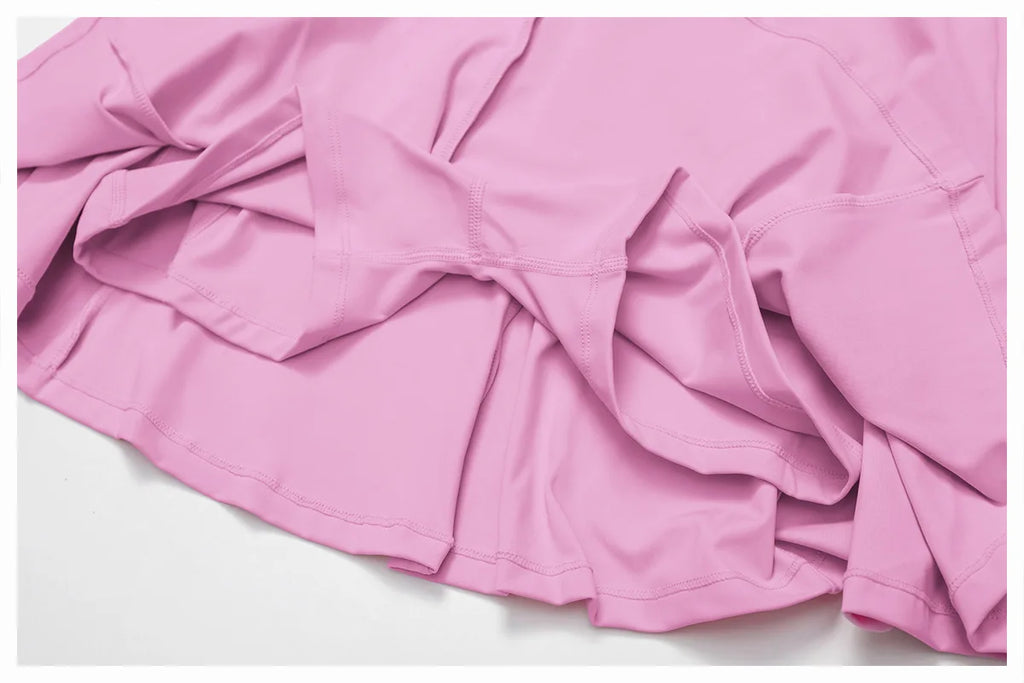 2-Piece Halter Bra & Skirt Set - Women's Fitness Tracksuit