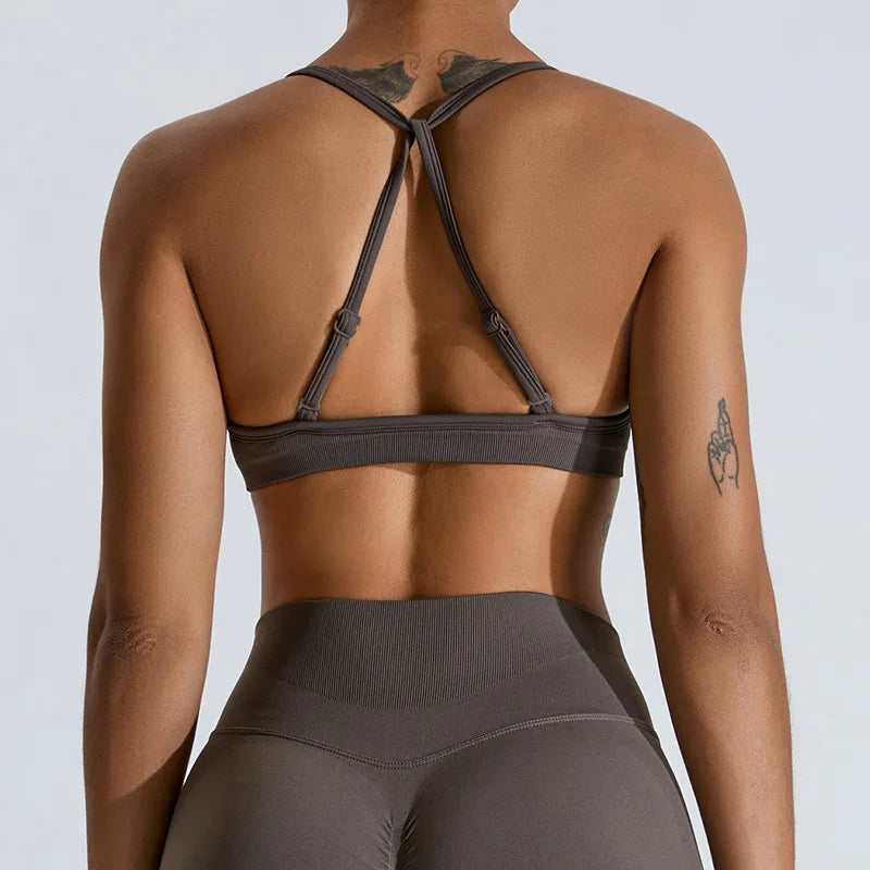Scrunch Push-Up Sports Bra - Seamless Adjustable-Strap Tank