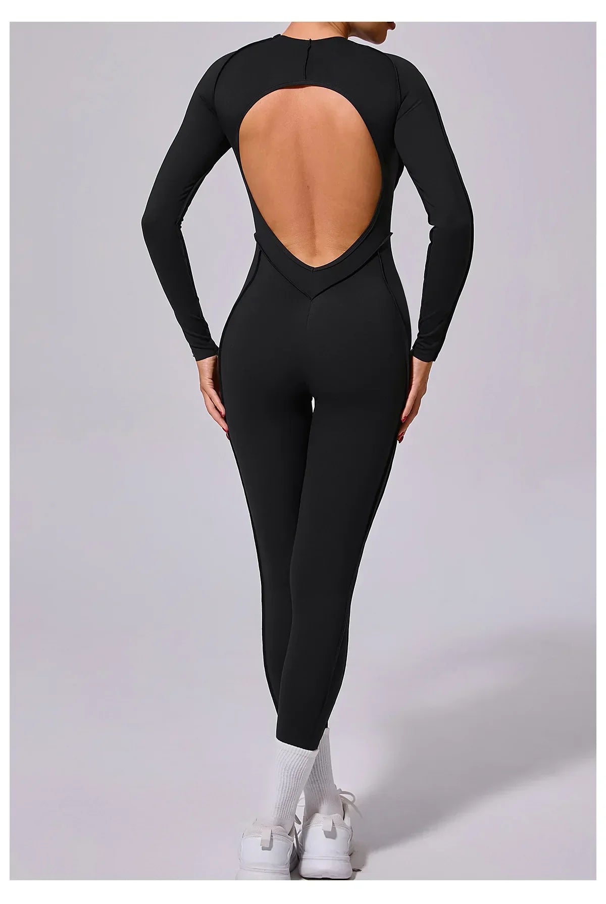 Long Sleeve Overalls Romper - Women's Running & Gym Jumpsuit
