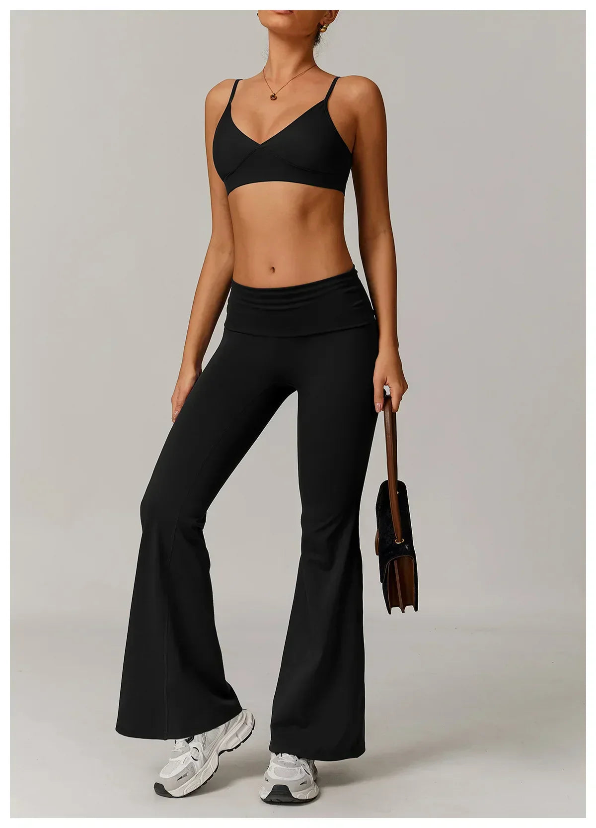 High-Waist Flare Leggings - Tummy-Control Wide-Leg Yoga Pants