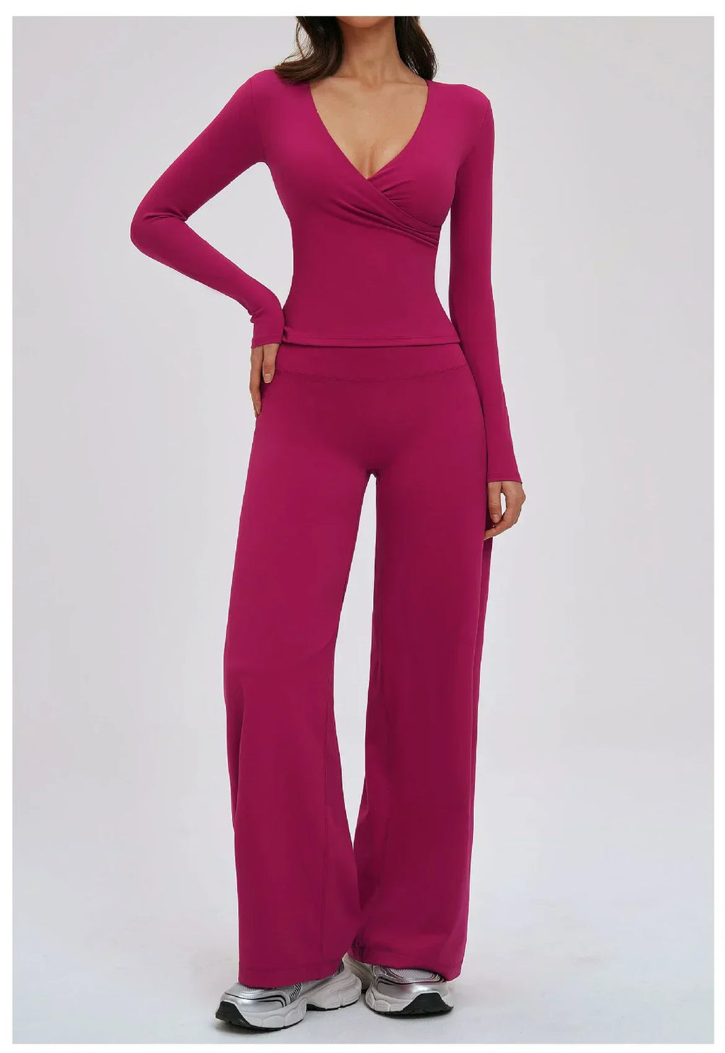 2-Piece Long Sleeve Set - Quick-Dry Yoga & Running Tracksuit