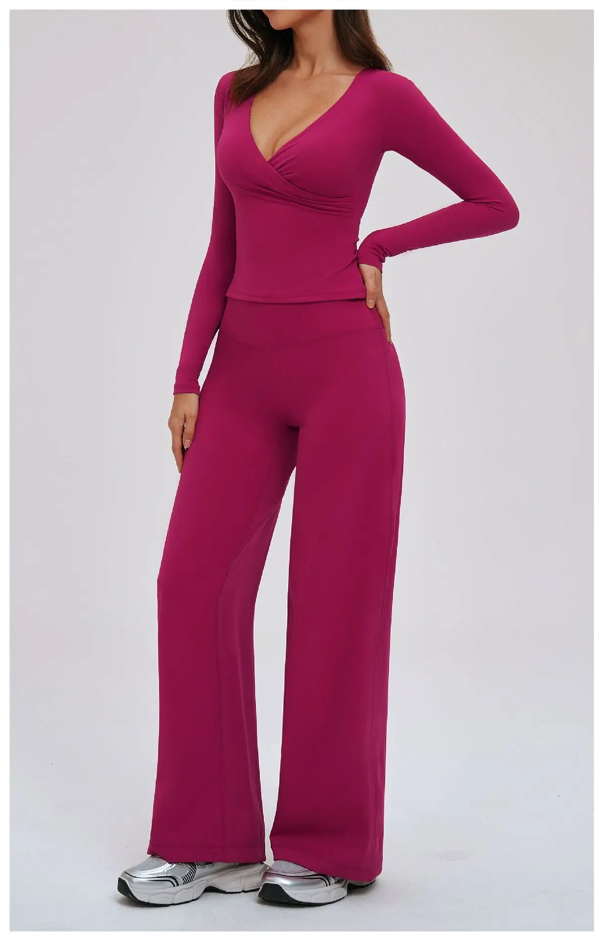 2-Piece Long Sleeve Set - Quick-Dry Yoga & Running Tracksuit