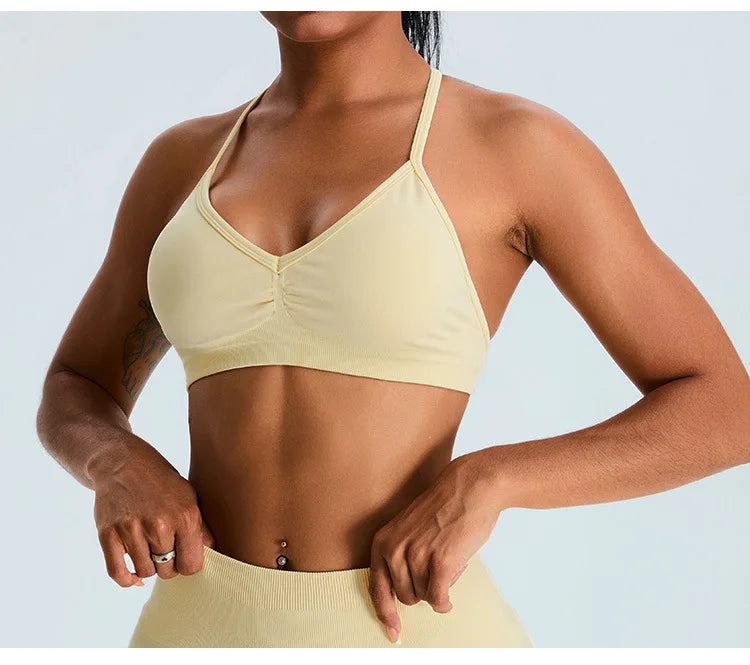 Scrunch Push-Up Sports Bra - Seamless Adjustable-Strap Tank