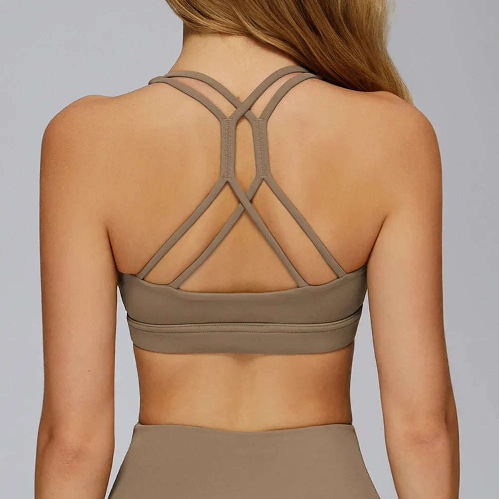 Cross-Back Push-Up Sports Bra - Breathable Tank Top