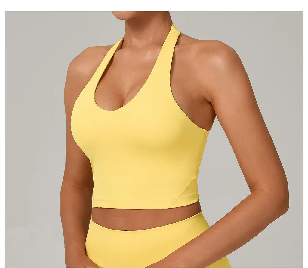 Halter High-Support Sports Bra - Open-Back Push-Up