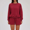 2-Piece Hoodie & Shorts Set - Women's Winter Sportswear