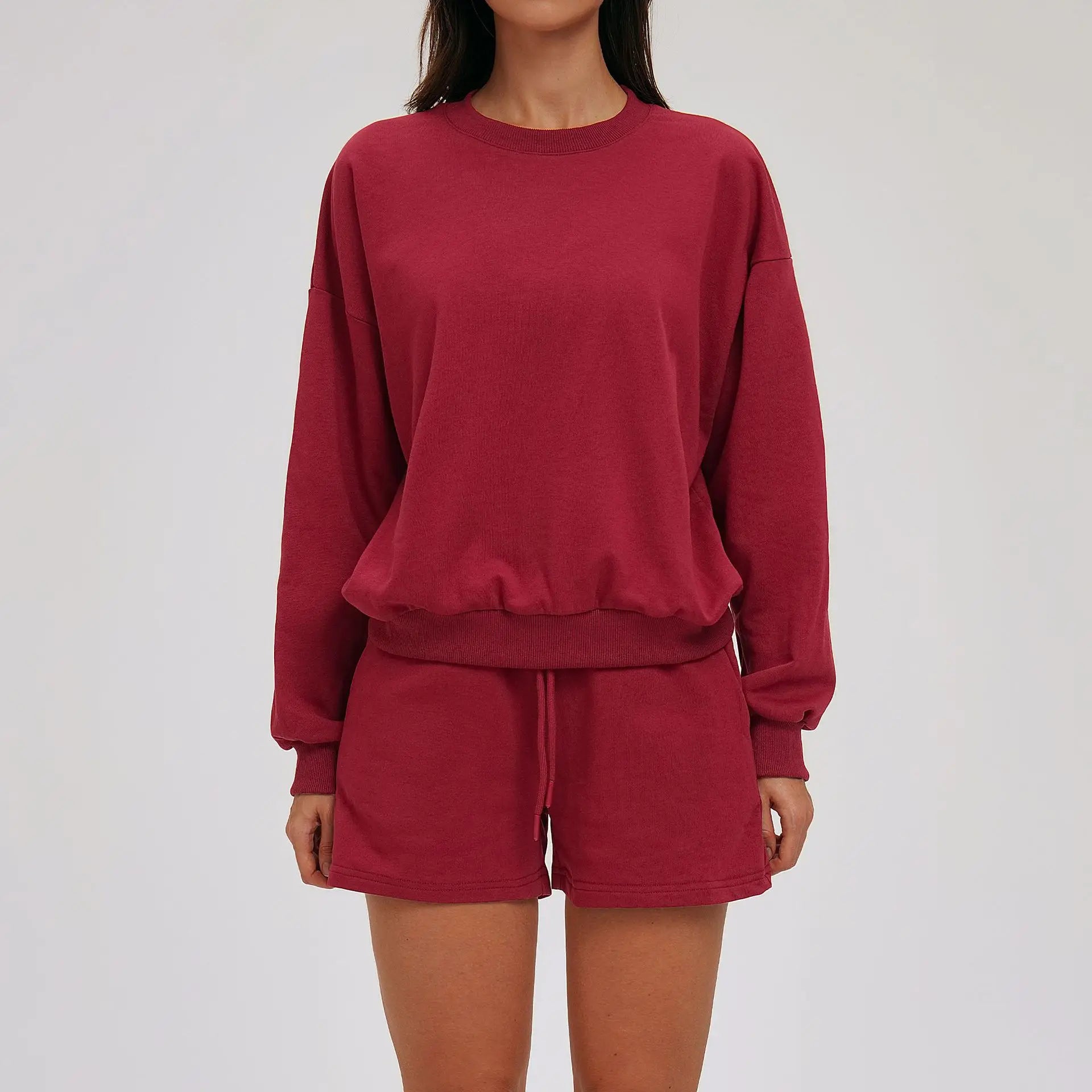 2-Piece Hoodie & Shorts Set - Women's Winter Sportswear