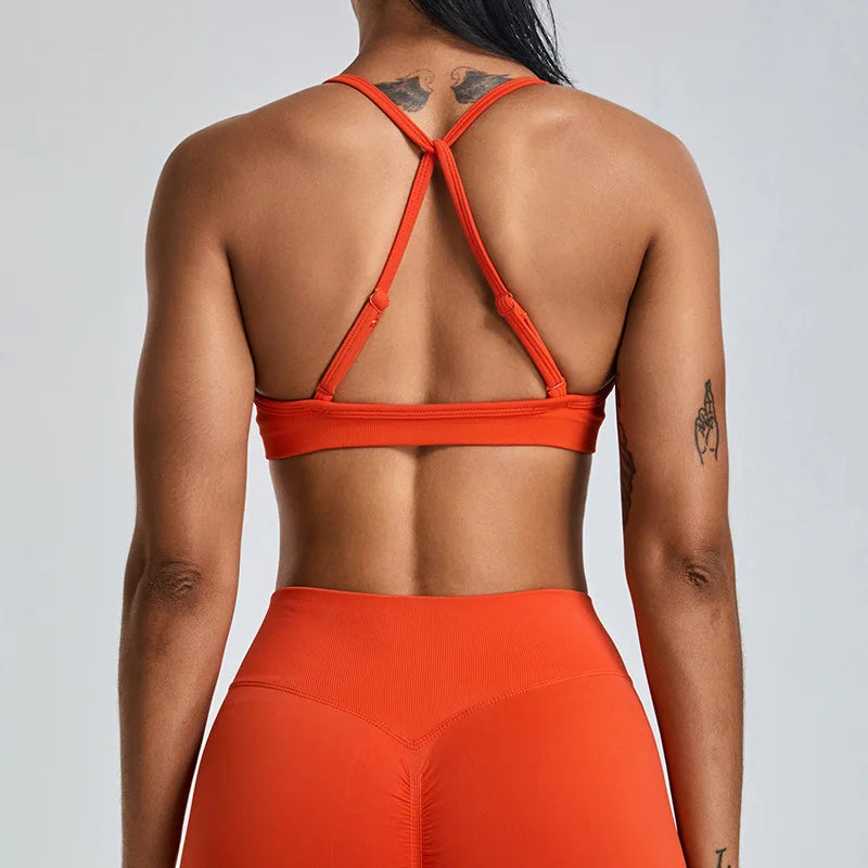 Scrunch Push-Up Sports Bra - Seamless Adjustable-Strap Tank