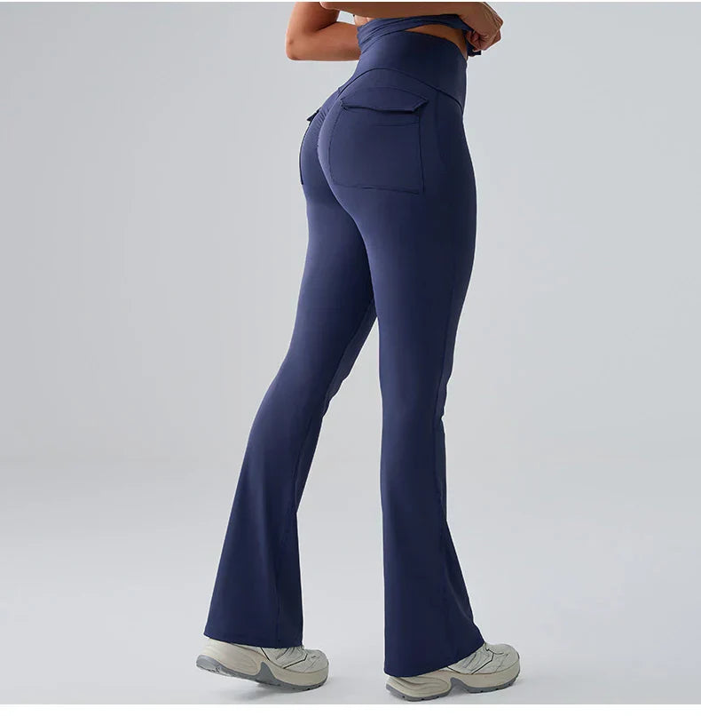 High-Waist Bell-Bottom Yoga Pants - Wide-Leg Flare Leggings
