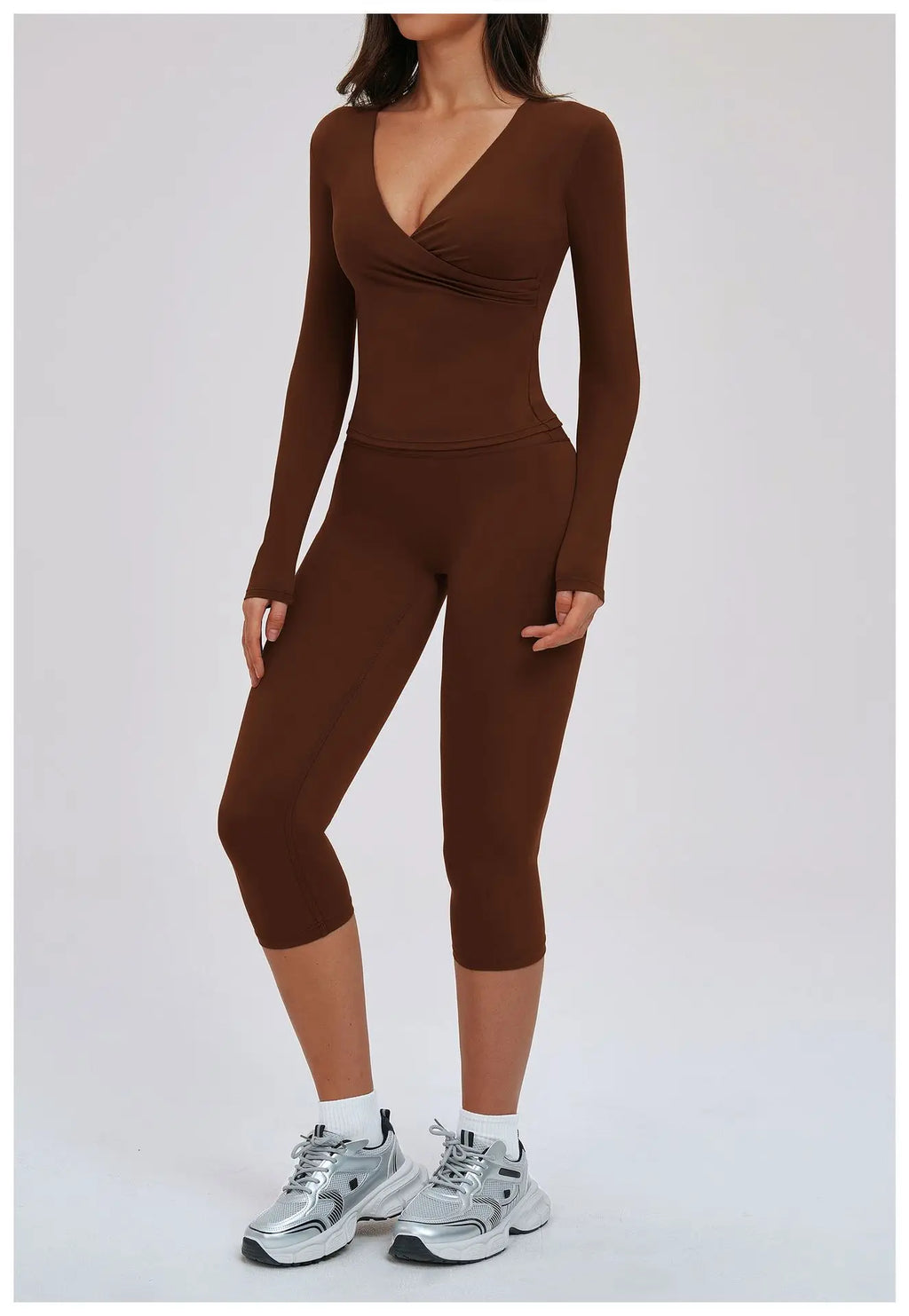 2-Piece Long Sleeve Set - Quick-Dry Yoga & Running Tracksuit