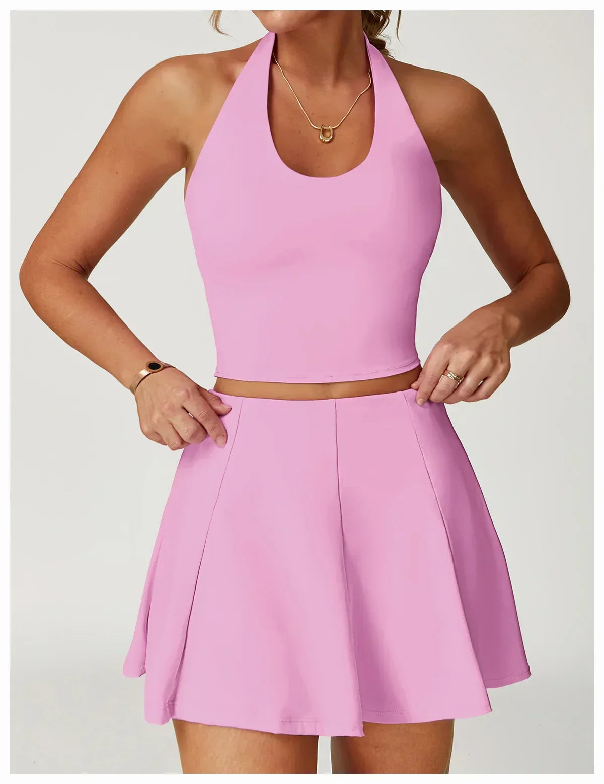 Halter Seamless Sports Bra - Quick-Dry Push-Up Tank