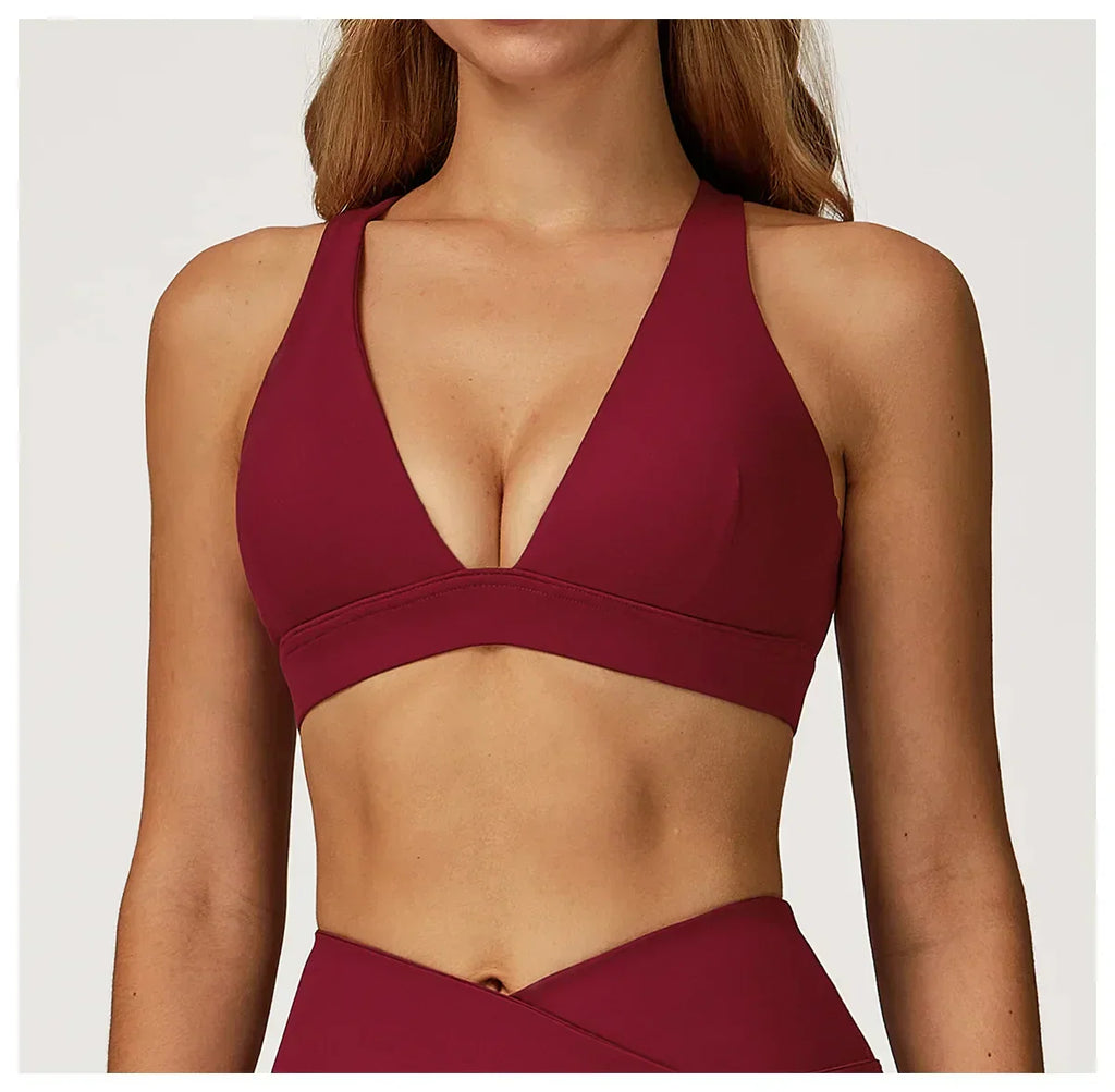 Backless Push-Up Fitness Bra - Athletic Crop Top