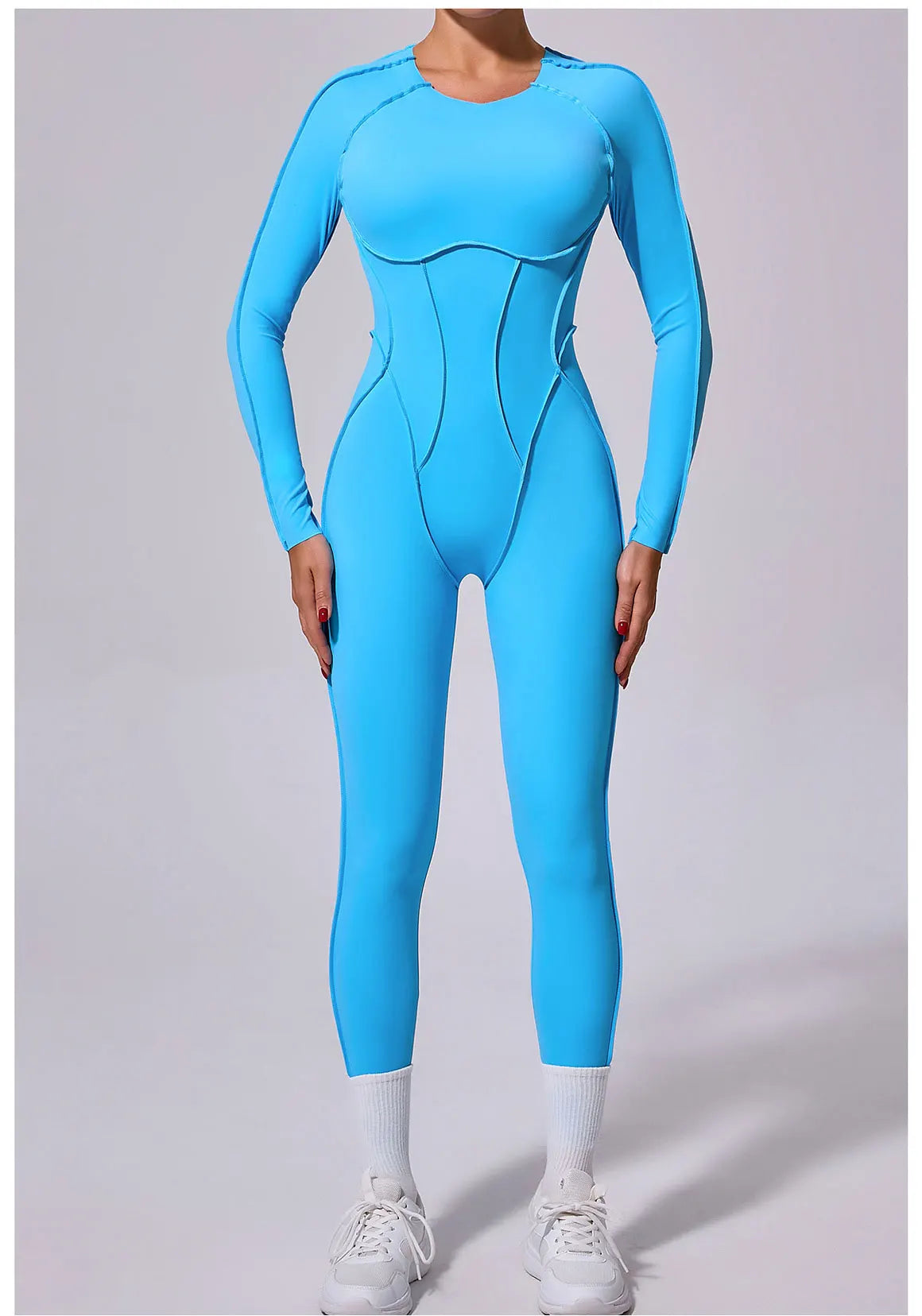 Long Sleeve Overalls Romper - Women's Running & Gym Jumpsuit