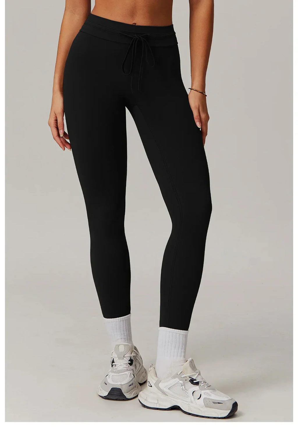 High-Waist Strap Leggings - Push-Up Stretch Gym Tights