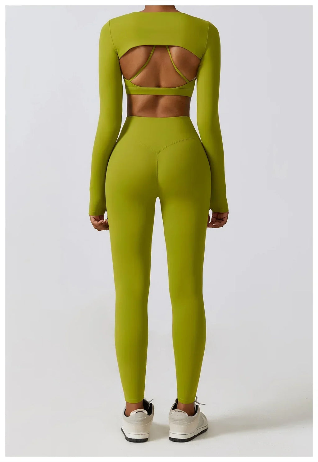 2/3-Piece Activewear Set - Leggings, Bra & Long Sleeve Top