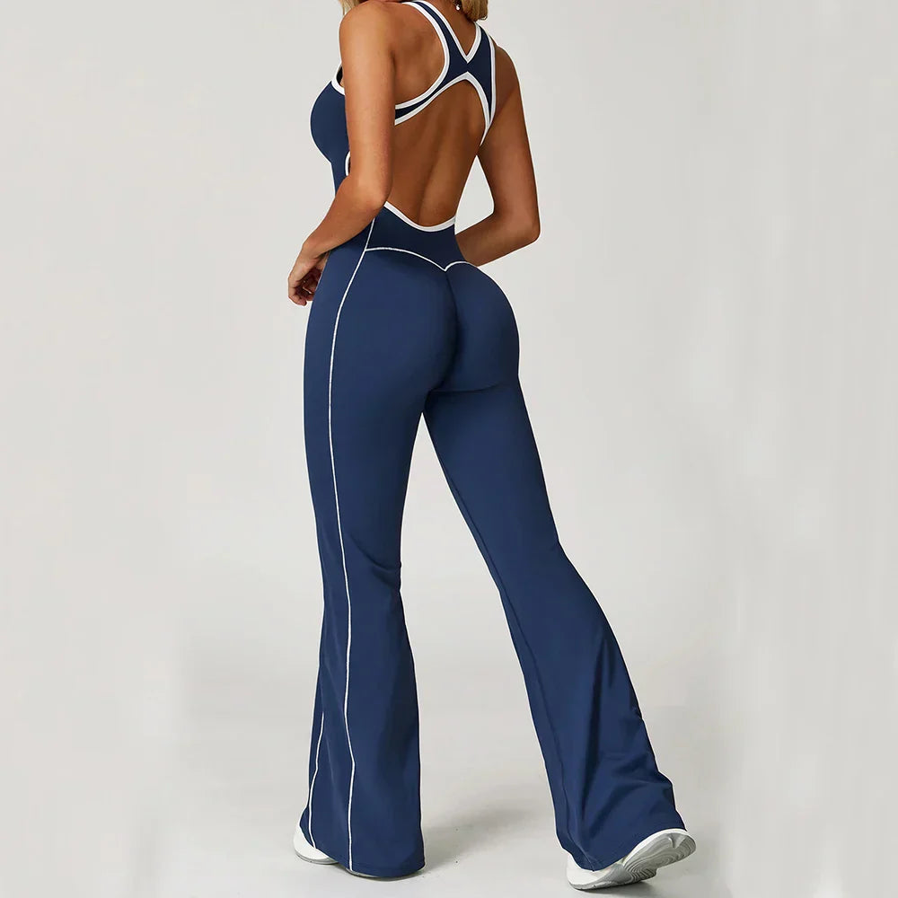 Zip-Up Skort Romper - Women's Gym & Yoga Jumpsuit