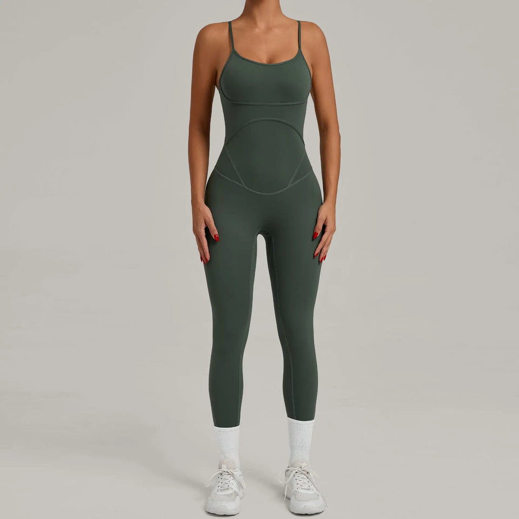 Scrunch Backless Romper - Women's One-Piece Yoga Jumpsuit