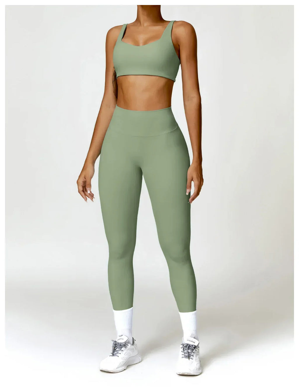 2-Piece Legging & Long Sleeve Set - Women's Yoga Tracksuit