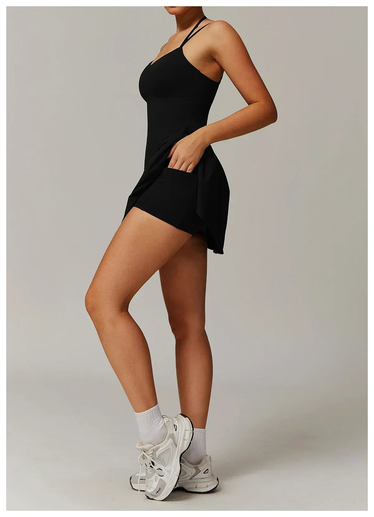 Skort Gym Jumpsuit - Women's Fitness Tracksuit Set