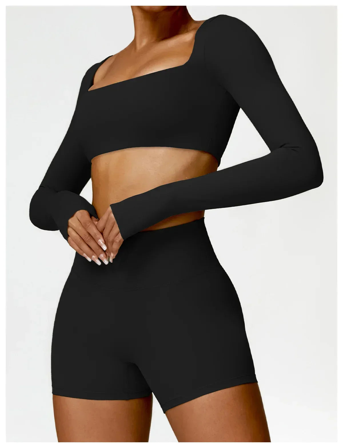 2-Piece Legging & Long Sleeve Set - Women's Yoga Tracksuit