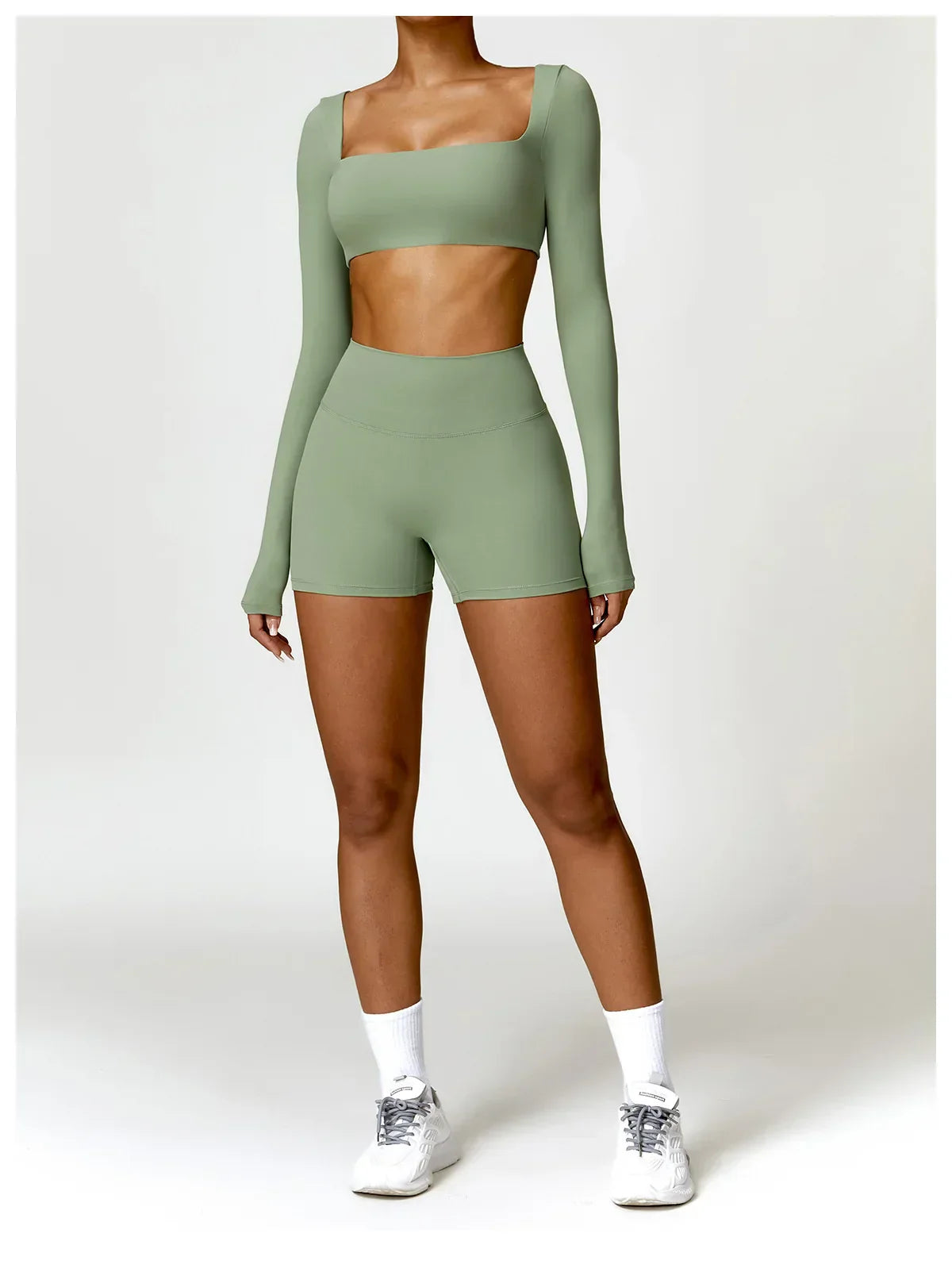 2-Piece Legging & Long Sleeve Set - Women's Yoga Tracksuit