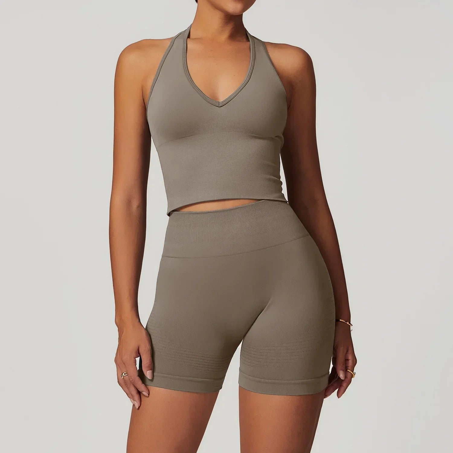 2-Piece Seamless Set - High-Waist Leggings & Top Tracksuit