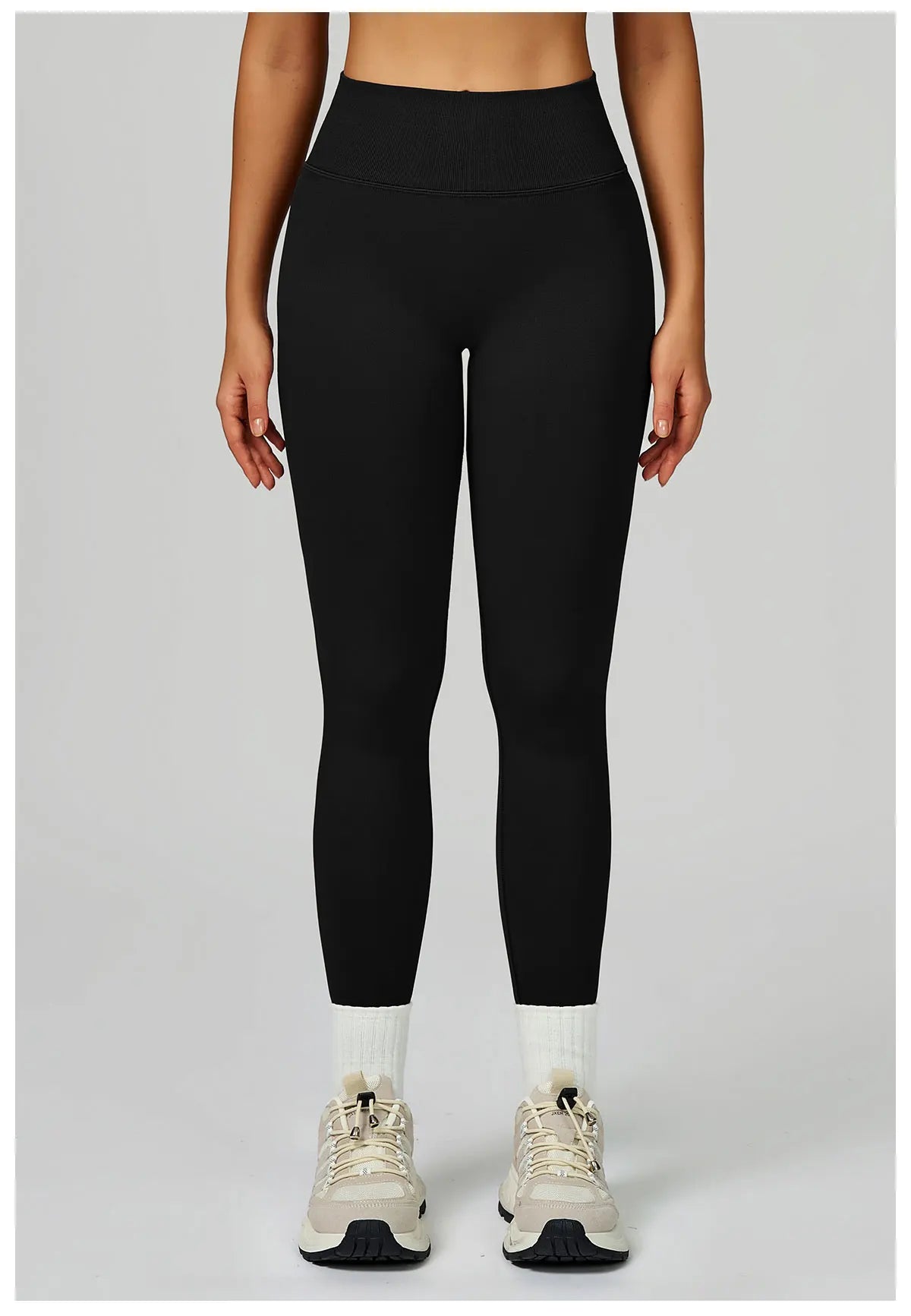 Seamless High-Waist Leggings - Breathable Yoga & Running Tights