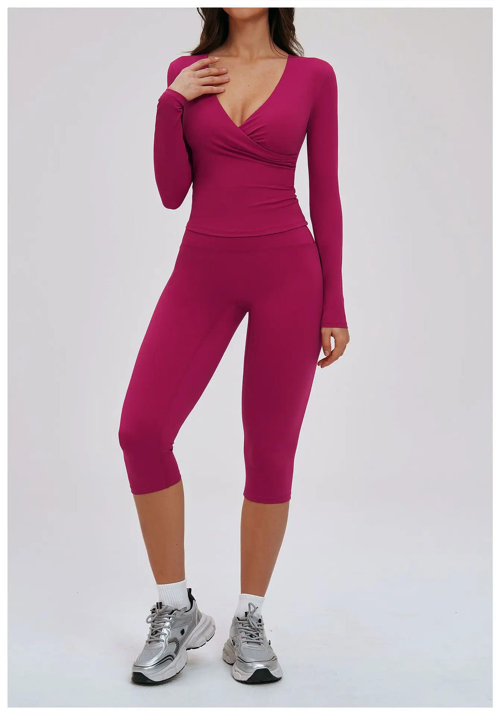 2-Piece Long Sleeve Set - Quick-Dry Yoga & Running Tracksuit