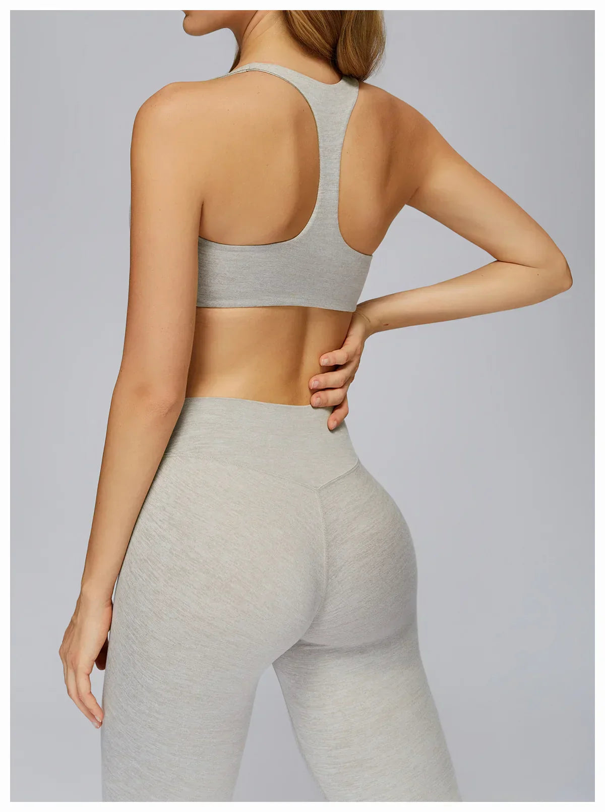 V-Neck Sports Bra with Removable Pads - Quick-Dry Push-Up