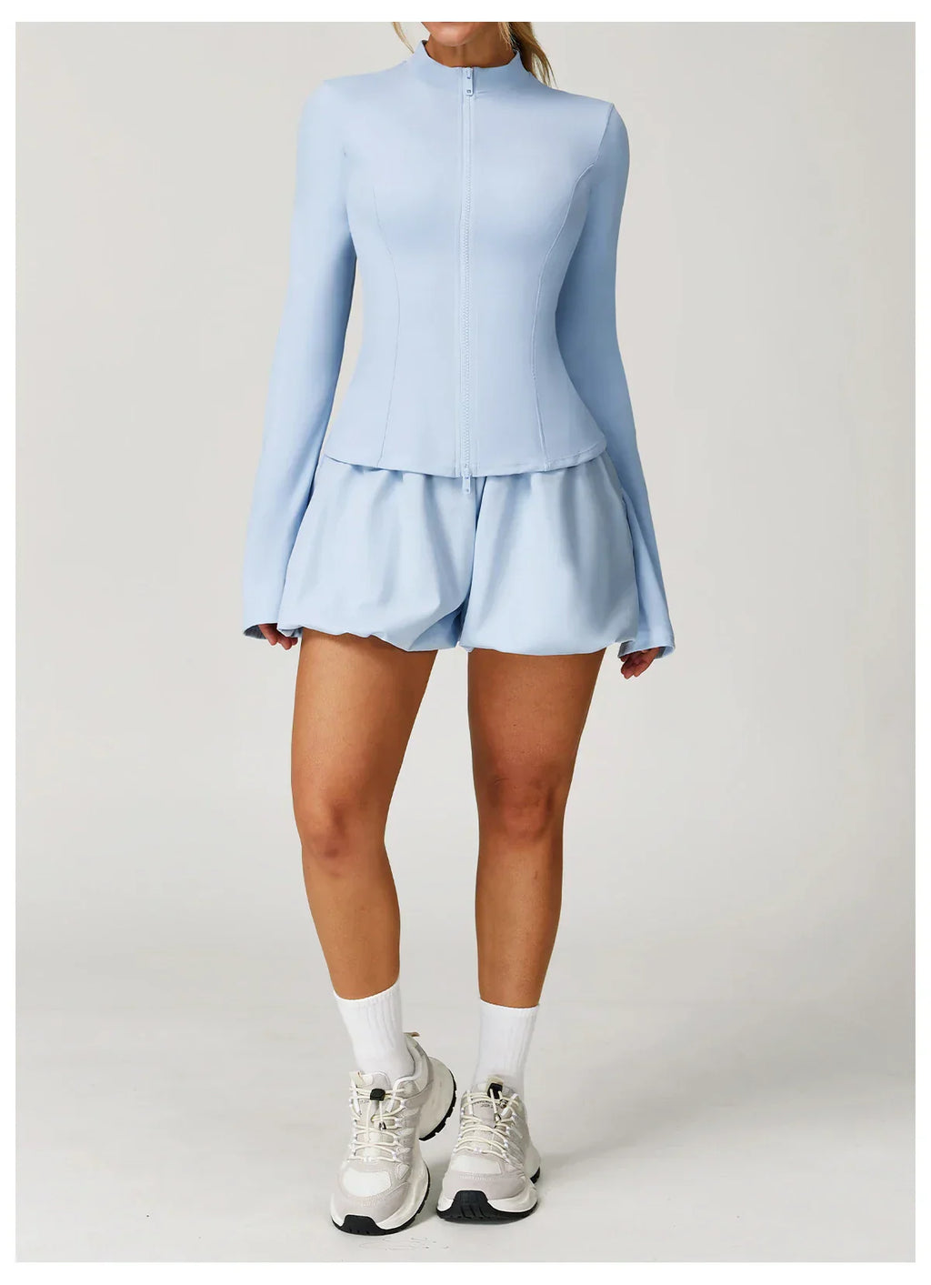2/3-Piece Yoga Set - Jacket, Bra & Shorts Tracksuit