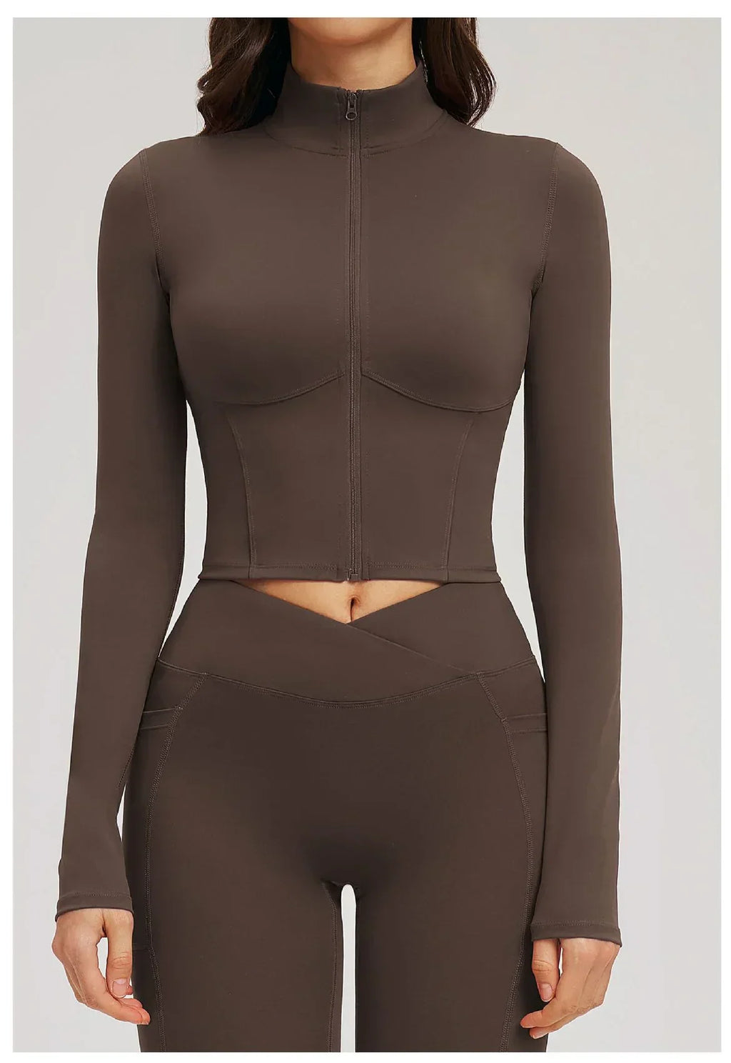 Zip-Up Crop Jacket - Women's Quick-Dry Yoga & Running Top