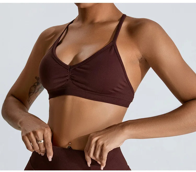 Scrunch Push-Up Sports Bra - Seamless Adjustable-Strap Tank