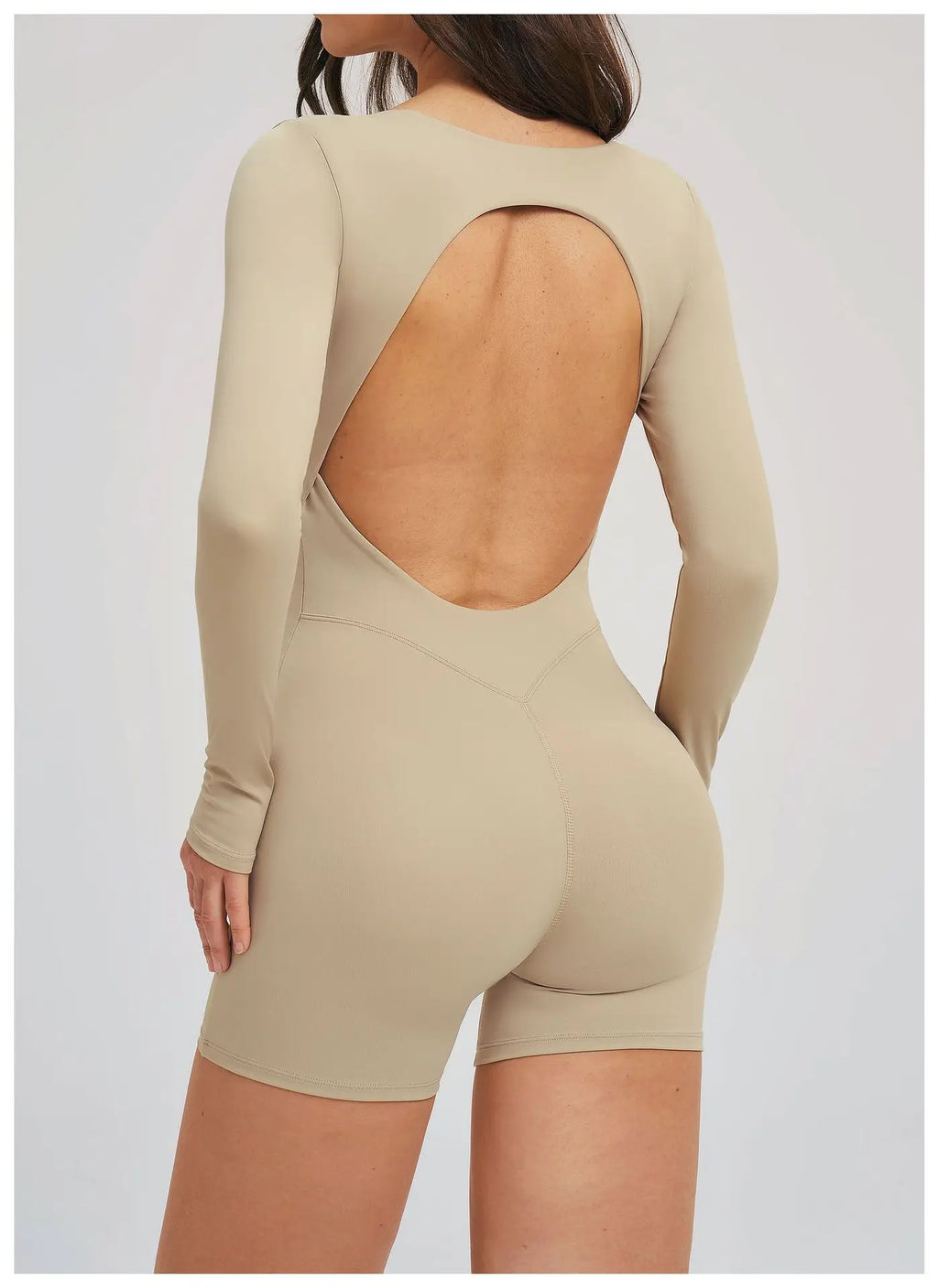Backless Scrunch Romper - Short-Sleeve Push-Up Bodysuit