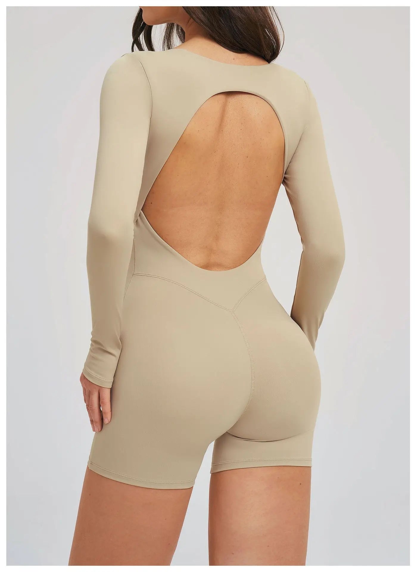 Backless Scrunch Romper - Short-Sleeve Push-Up Bodysuit