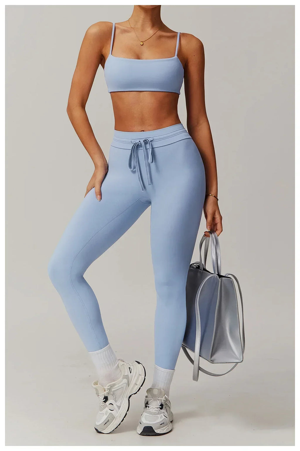 High-Waist Strap Leggings - Push-Up Stretch Gym Tights