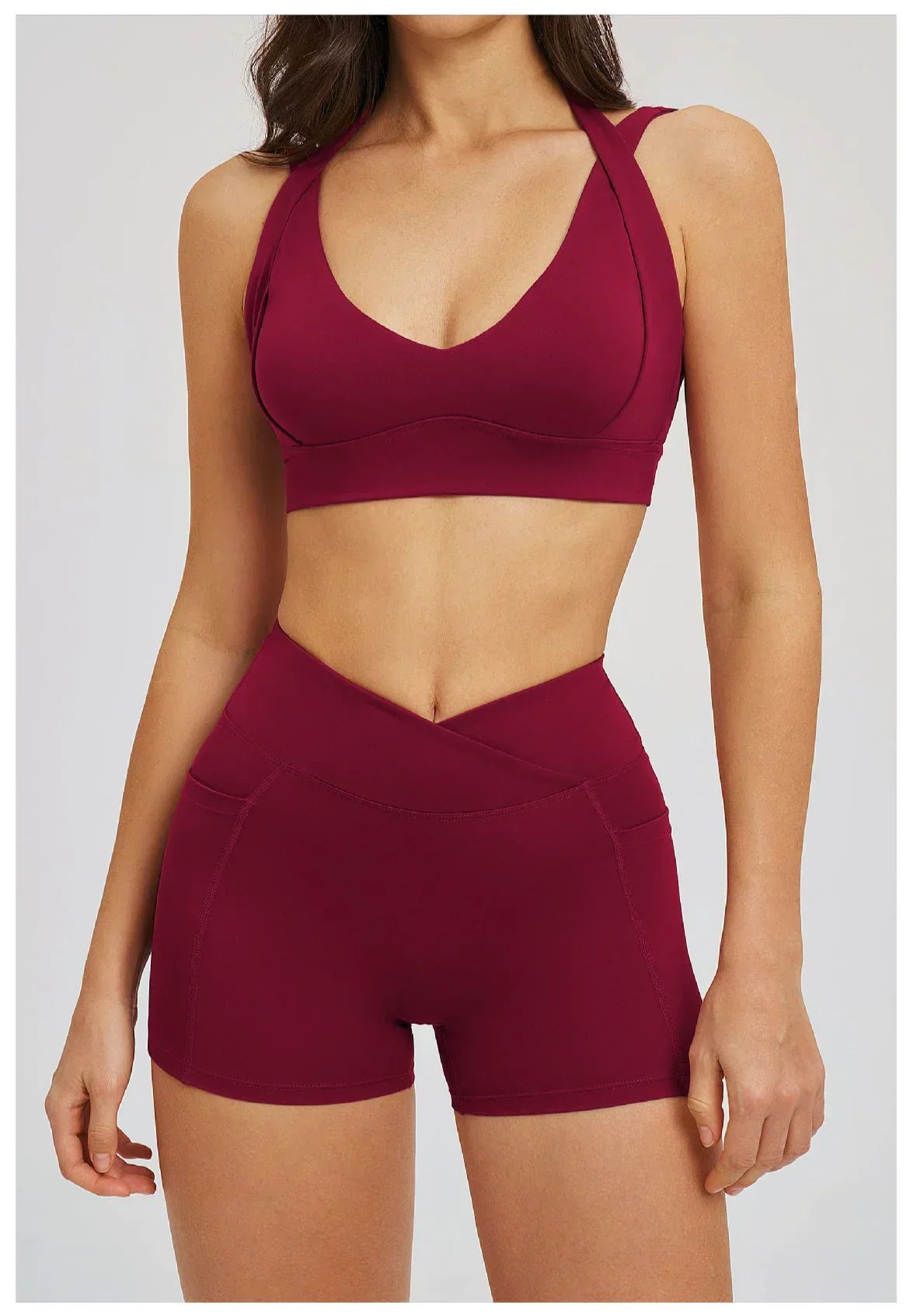 2-Piece Shorts Set - Women's Yoga & Gym Tracksuit