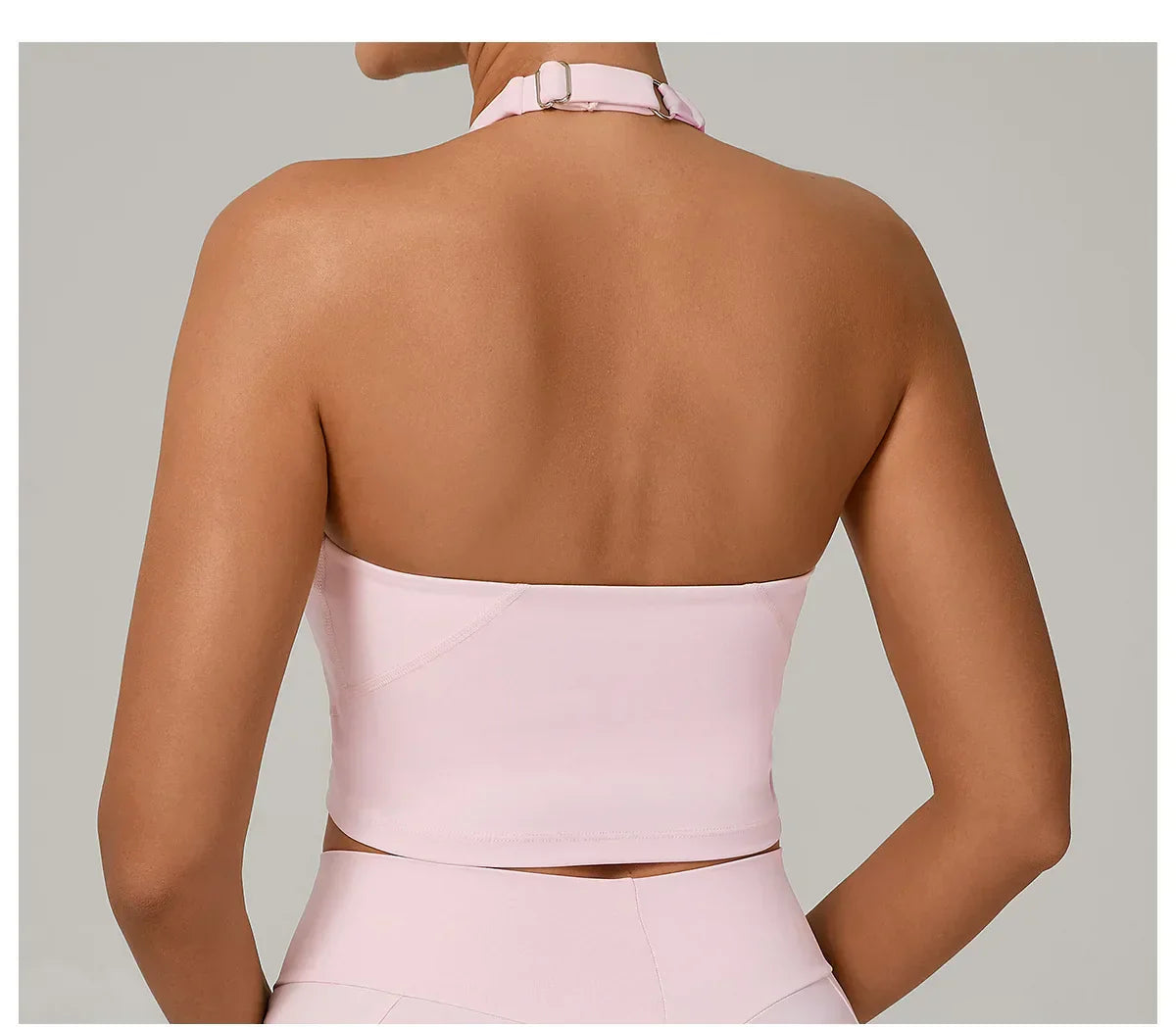 Halter High-Support Sports Bra - Open-Back Push-Up