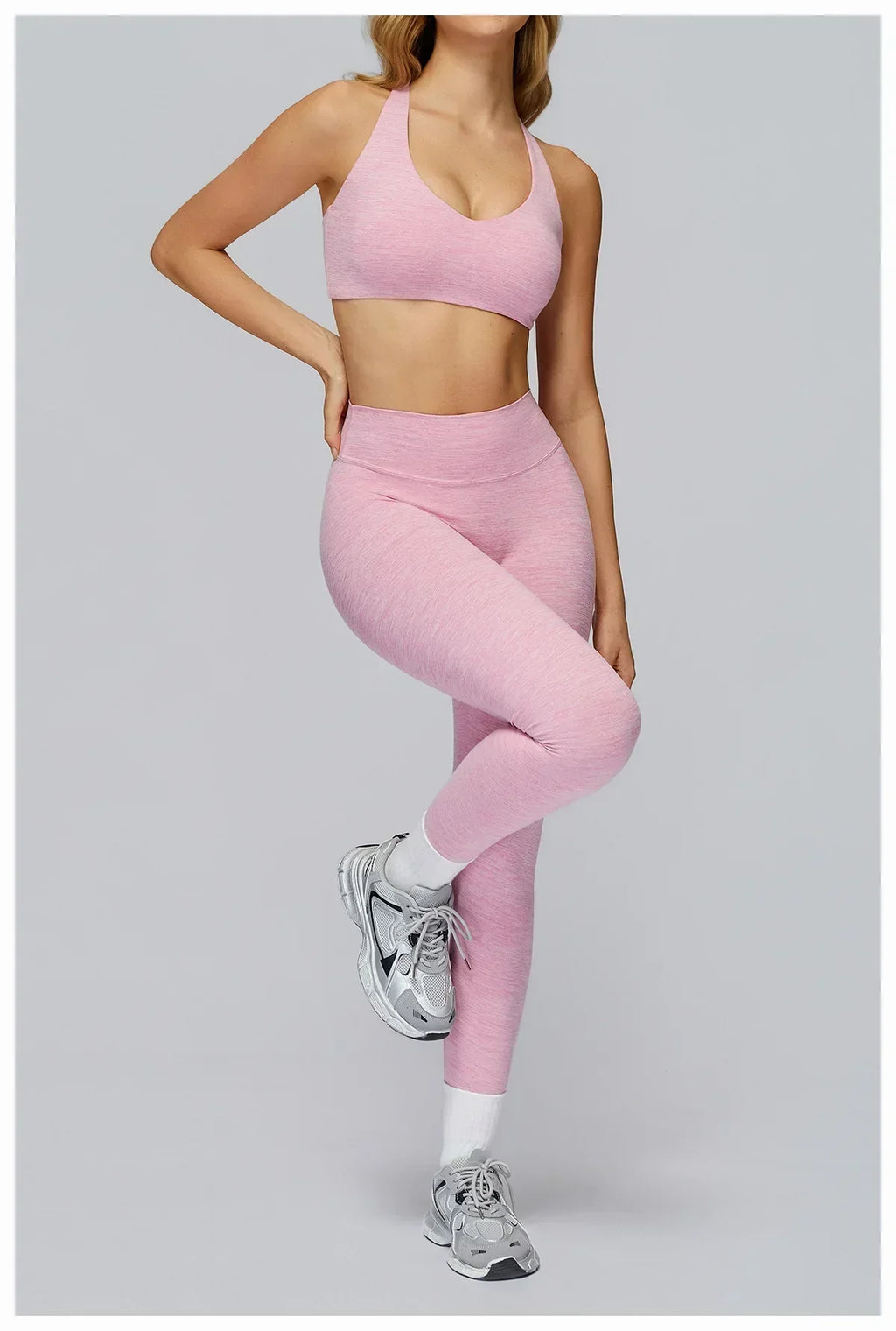 V-Neck Sports Bra with Removable Pads - Quick-Dry Push-Up