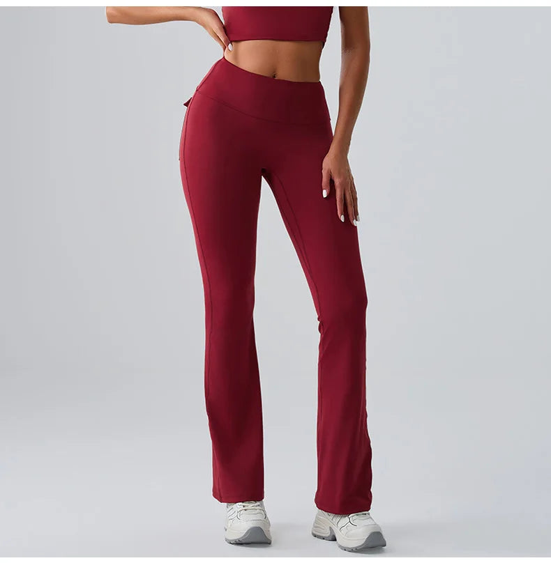 High-Waist Bell-Bottom Yoga Pants - Wide-Leg Flare Leggings