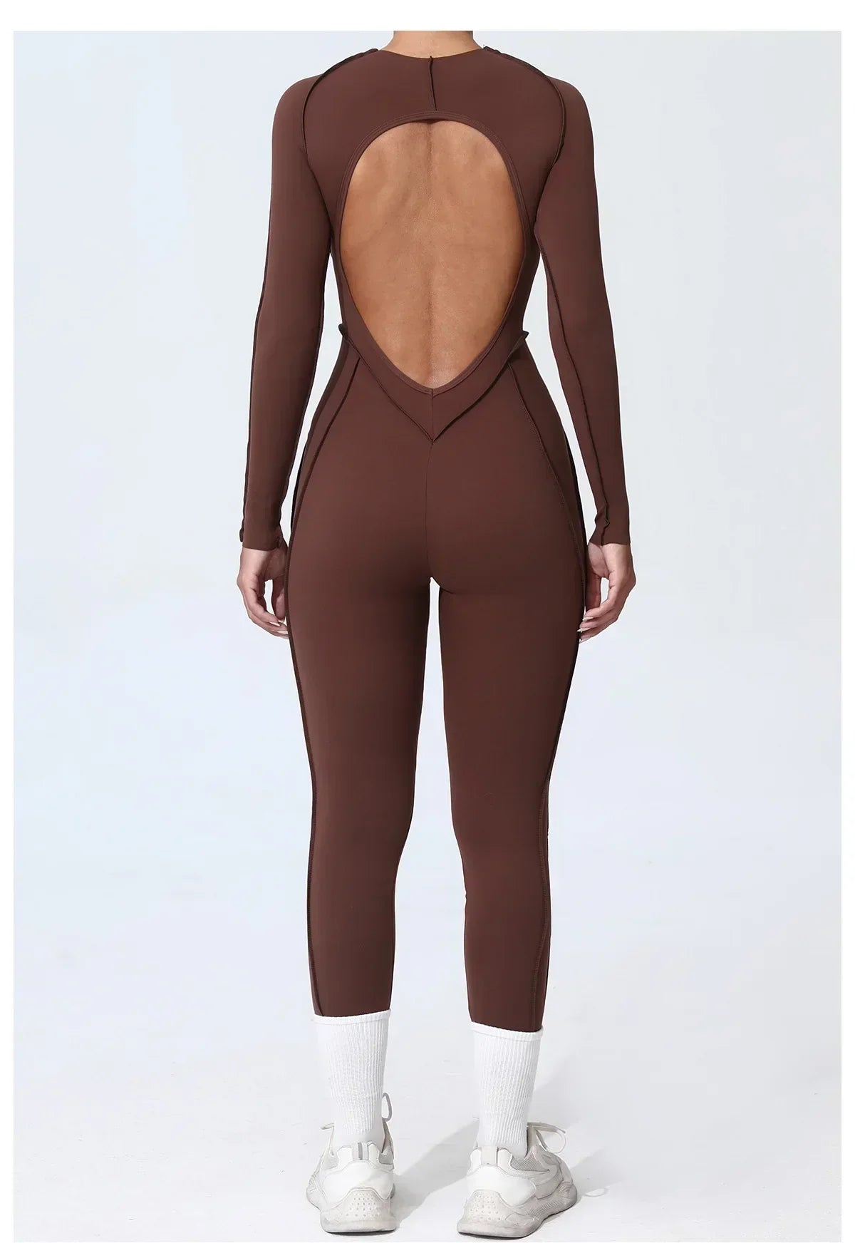 Long Sleeve Overalls Romper - Women's Running & Gym Jumpsuit