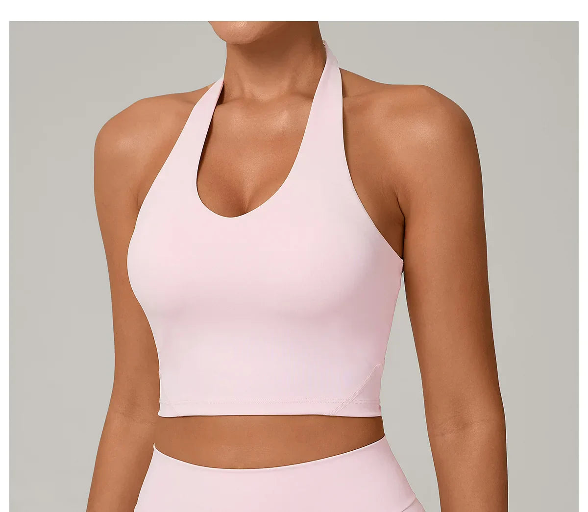 Halter High-Support Sports Bra - Open-Back Push-Up