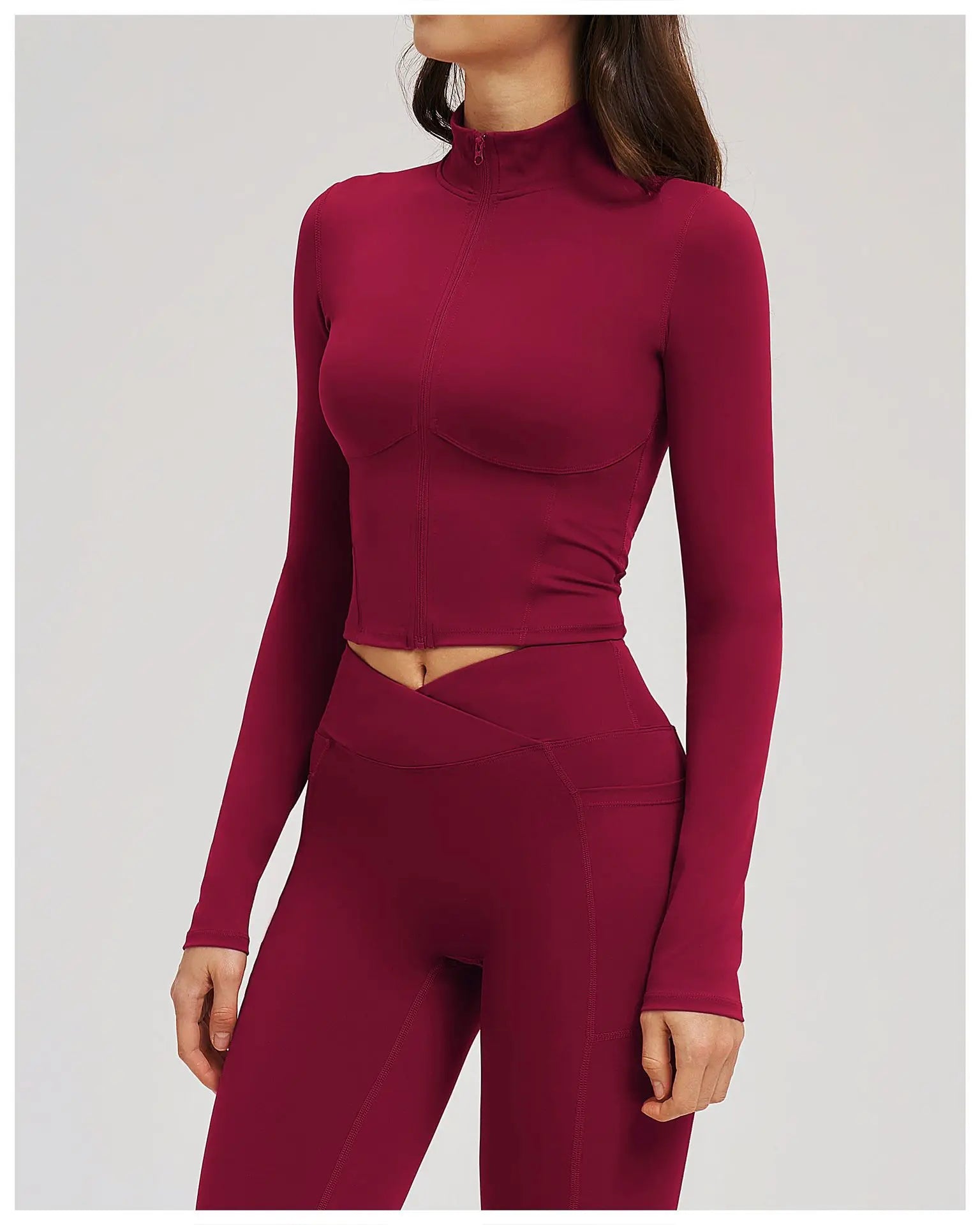 Zip-Up Crop Jacket - Women's Quick-Dry Yoga & Running Top