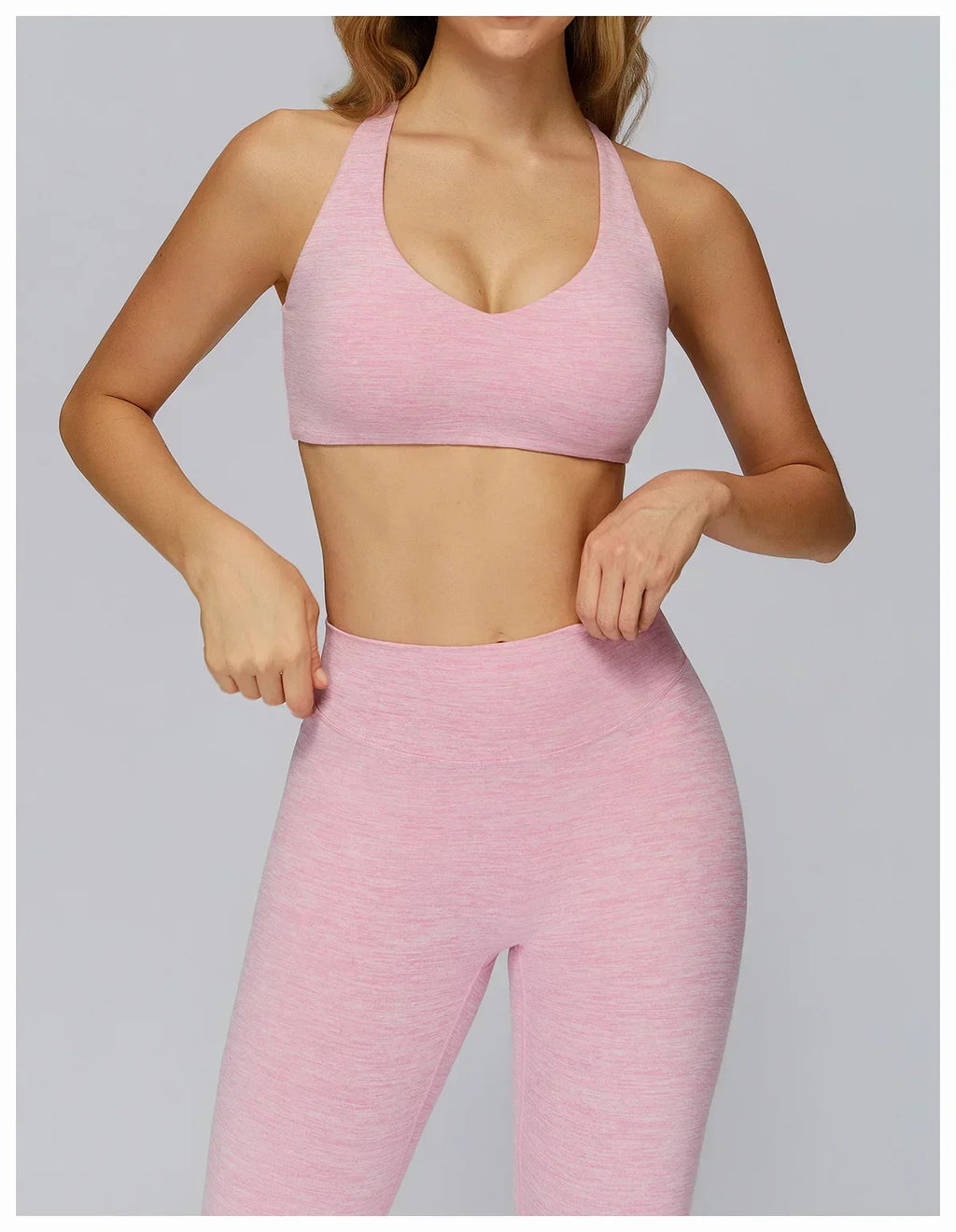 V-Neck Sports Bra with Removable Pads - Quick-Dry Push-Up
