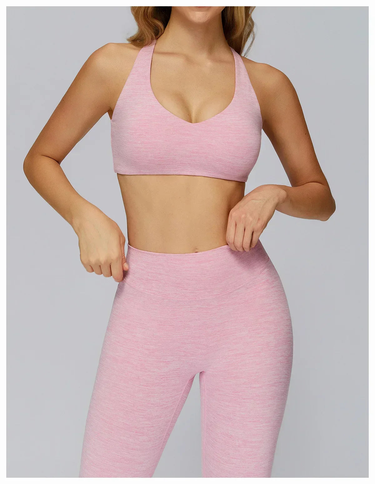 V-Neck Sports Bra with Removable Pads - Quick-Dry Push-Up