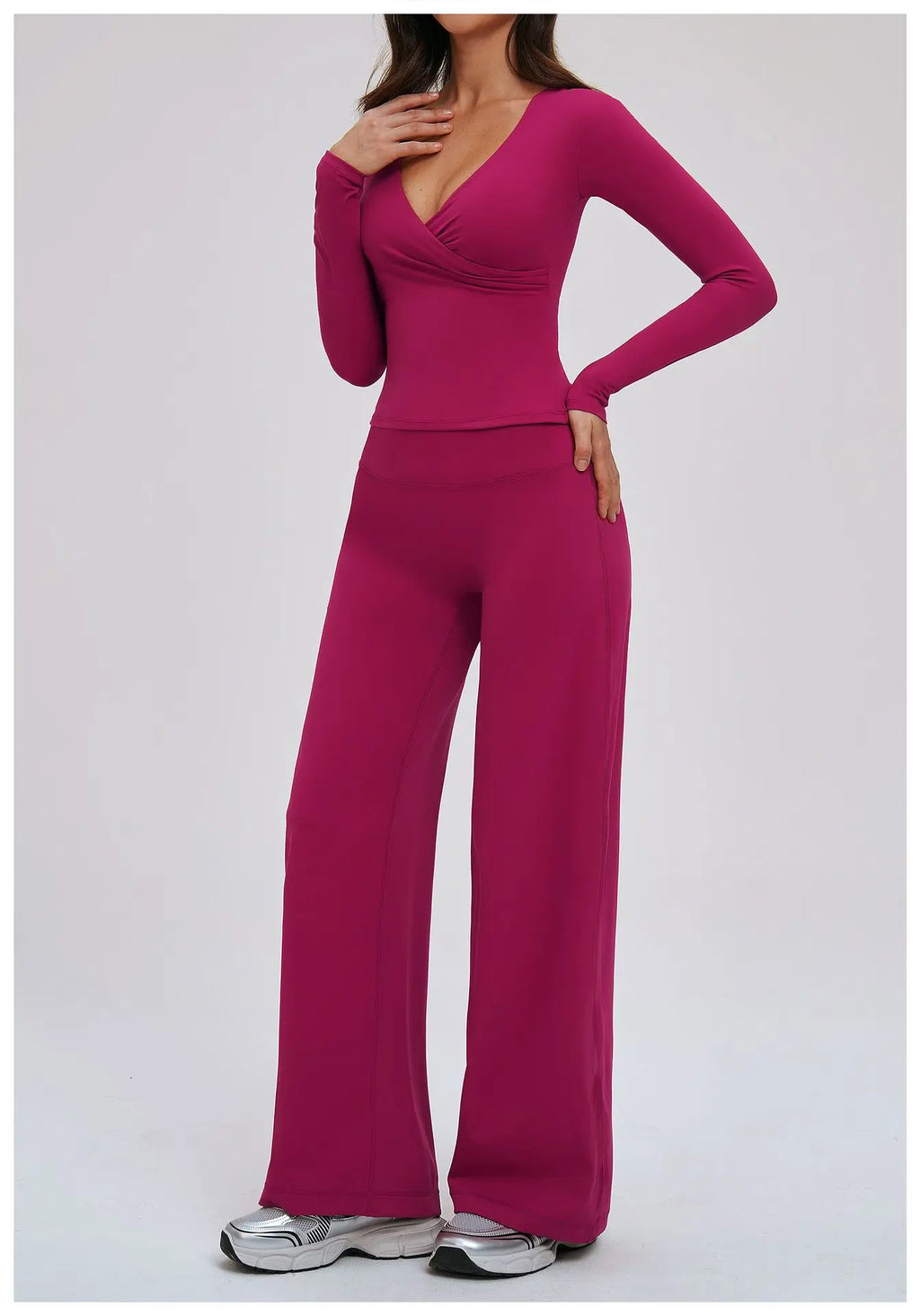 2-Piece Long Sleeve Set - Quick-Dry Yoga & Running Tracksuit